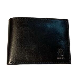 Vera Pelle Firenze Mens Genuine Leather Card Money Slot Bi-Fold Wallet Black